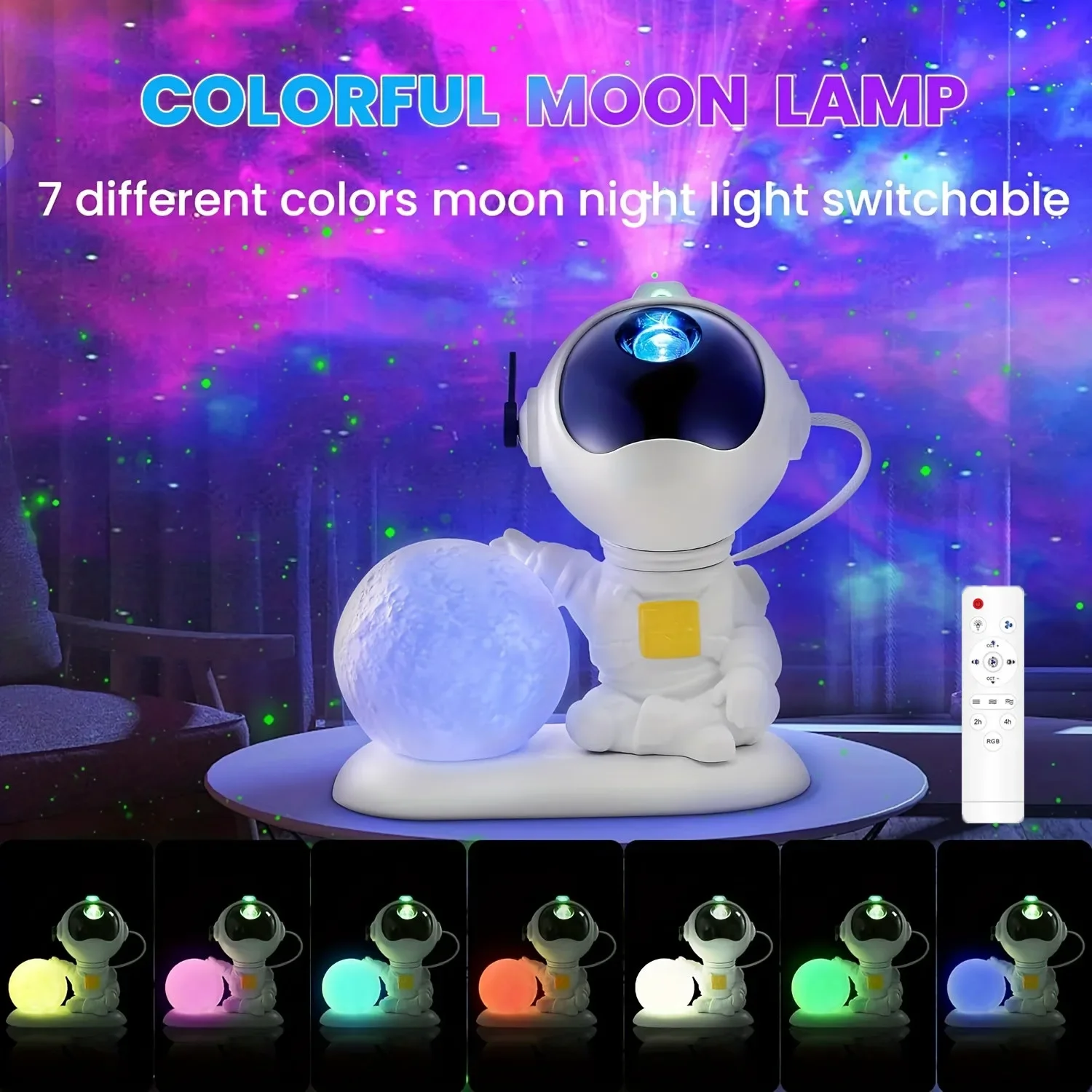 AstronsomGalaxy-Veilleuse budgétaire LED avec télécommande, minuterie, nébuleuse étoilée, lampe lune, décoration de chambre d'enfant, cadeaux d'anniversaire