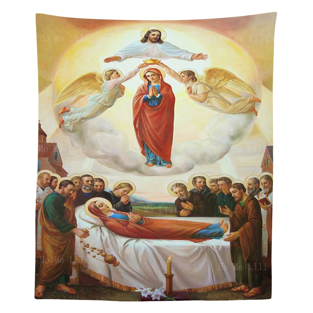 Adoration Of The Shepherds The Blessed Virgin Mary Assumption Rest Feast Tapestry By Ho Me Lili For Livingroom Decor