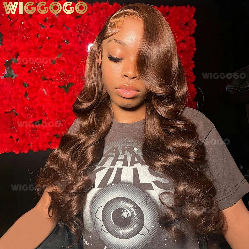 

Парик из натуральных волос Body Wave, шоколадно-коричневый, 13x6 HD, с прозрачным кружевом, 30-36 дюймов, 13x4, с прозрачным кружевом спереди, окрашенный, предварительно выщипанный