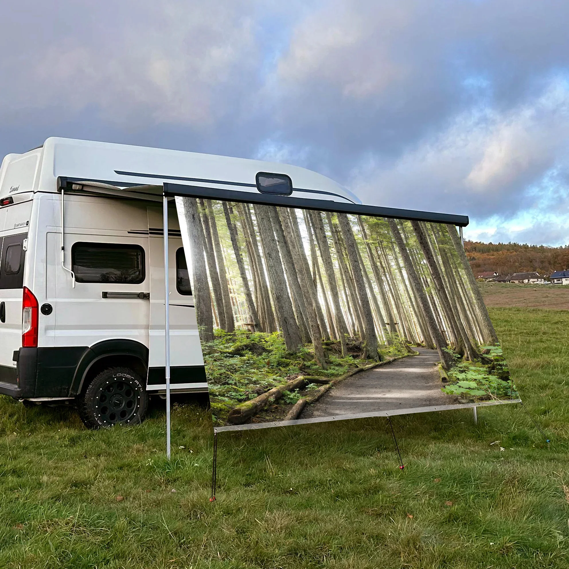 

Hot Sale Quick-assembly Custom Pattern Mesh Single Four-season Camping Tarp Shading Rv Awning Ultralight Roof Tent Cars Events