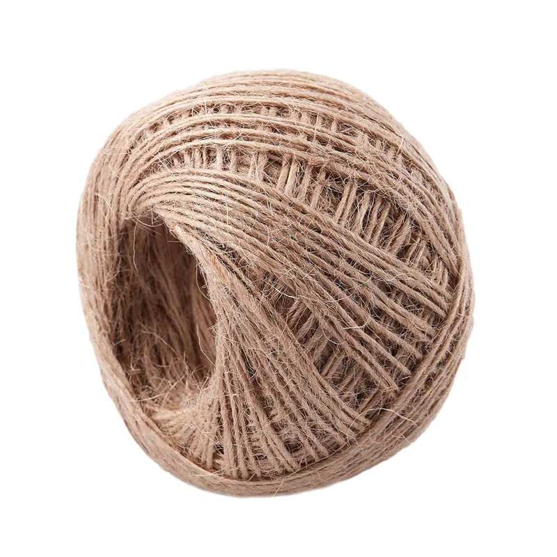 

B30C-8Pcs 100 Meter - Natural Textured Hessian Jute Twine String 1Mm