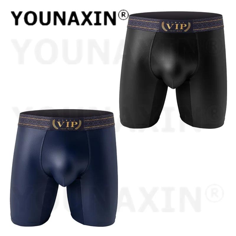 

Men's Sexy Sports Underwear Long Leg Boxer Briefs Gym Training Fitness Shorts Underpants Quick Dry EU Size M L XL 2XL