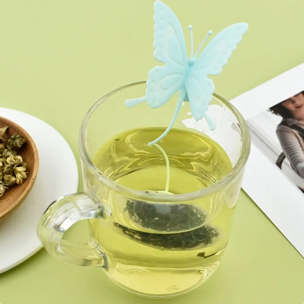 Silicone Material Butterfly Tea Bags Butterfly Shape Filter Function Silicone Filter Infuser Cute Design Reusable Coffee Filter