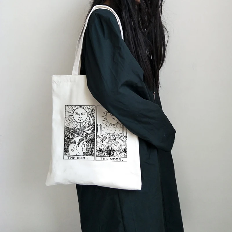 Sun Myth Canvas Bag Casual Women Bag Hip Hop Shoulder Bag Harajuku Vintage New Cartoon Ins Shopper Bags Large Capacity Women Bag