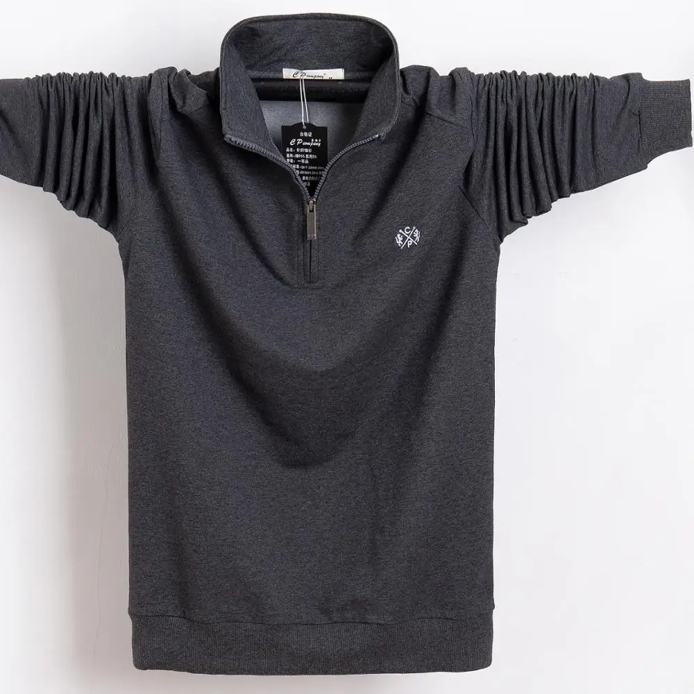 2025 Camiseta de hombre Otoño Invierno Camiseta larga diseño bordado camiseta ajustada suelta Casual Camiseta de algodón hombre talla grande 5XL 6XL