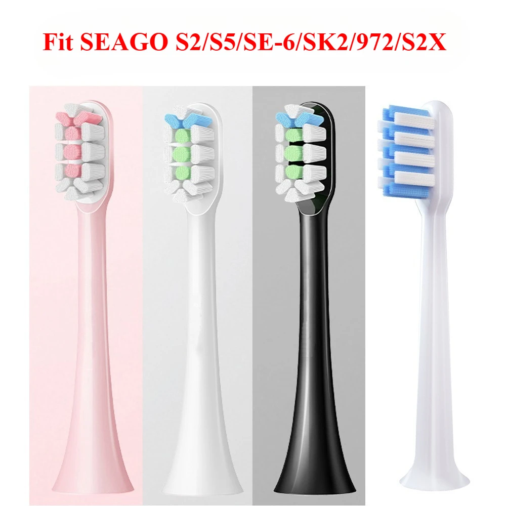 

Replacement Toothbrush Head Fit SEAGO S2/S5/SE-6/SK2/972/S2X Dupont Soft Bristles Toothbrush Nozzles SG851 Electric Brush Head