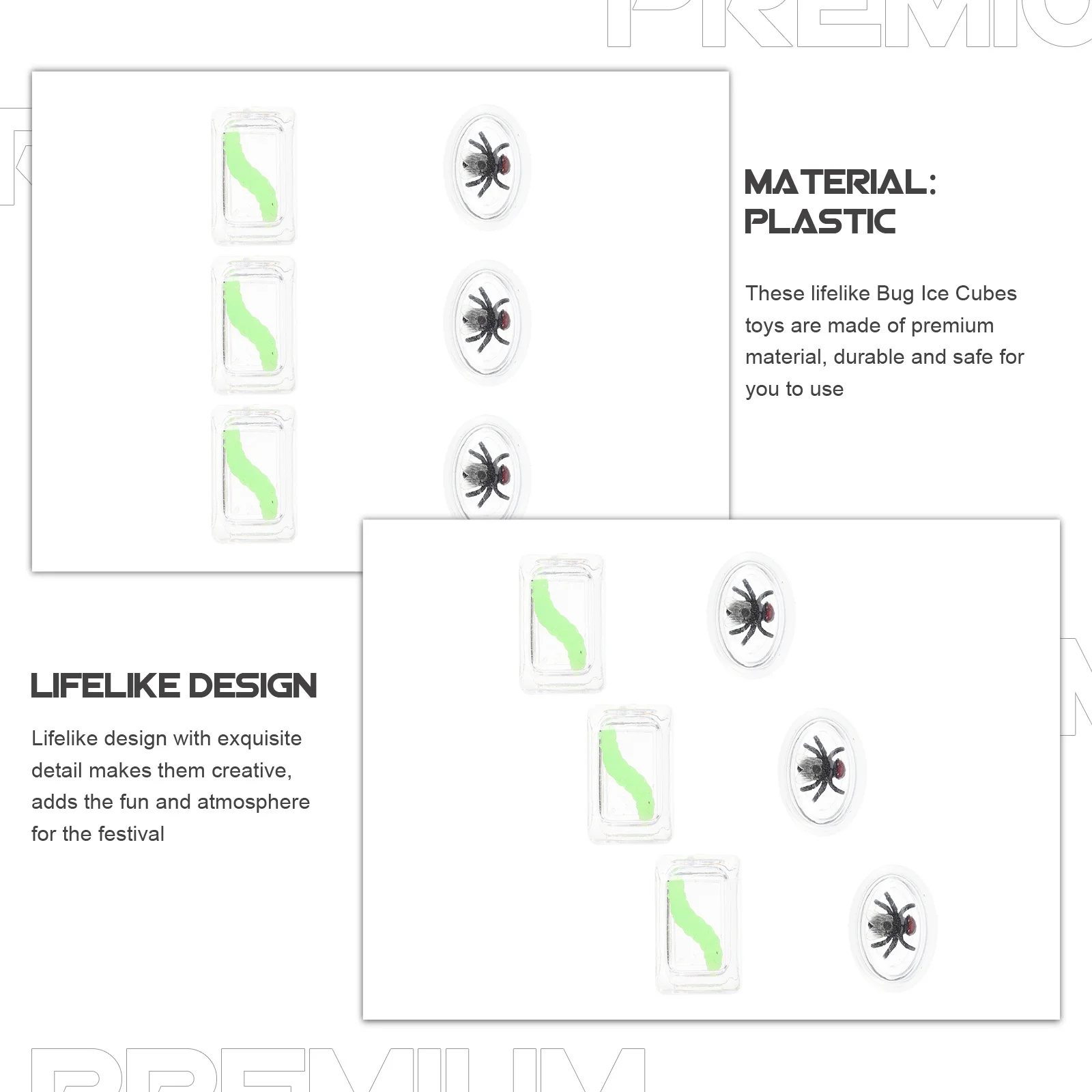 

6 шт. поддельные кубики льда, розыгрыши с насекомыми, многоразовый имитация льда для вечеринки в честь Хэллоуина, креативные товары для вечеринок