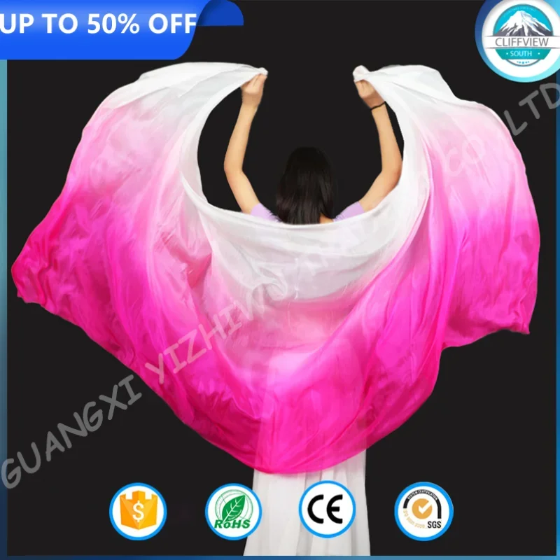 Women Belly Dance 100% Veils Newest Pure Silk Belly Dance Veils Belly Dance Silk Veils Practice Stage Performance