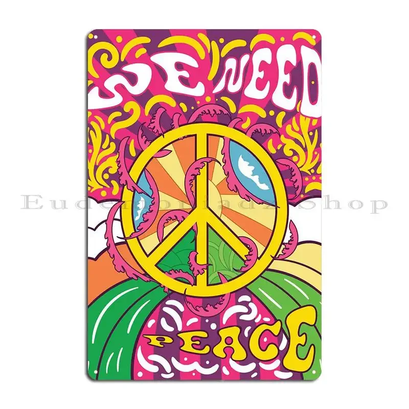 we-need-peace-hippie-image-Металлическая-табличка-Плакат-Вечеринка-Печать-Фреска-Настенный-декор-Создать-жестяную-вывеску-Плакат