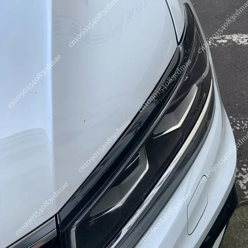 Gloss Black Front Bumper Mesh Grille Strip Fog Light Moulding Trim Headlight Eyebrows For Volkswagen Tiguan MK2 Rline 2017-2021