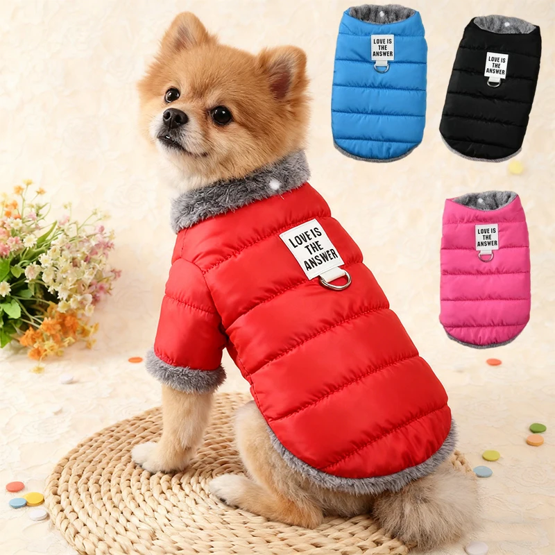 

Fashionable Design Dog and Cat Suit Cotton Jacket Jacket Windproof Winter Thick Plush Warm Pet Vest with Snap Closure Clothing