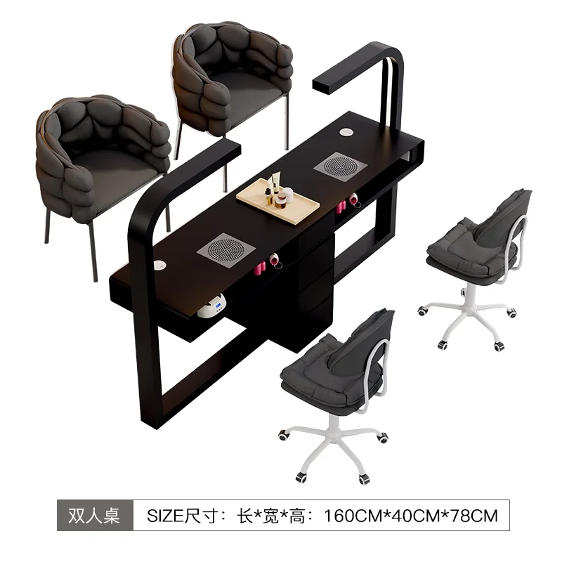 طاولة أظافر متعددة الوظائف مفردة ومزدوجة طاولة مانيكير كريم نمط Mesas De Manicura كرسي أظافر أثاث الصالون