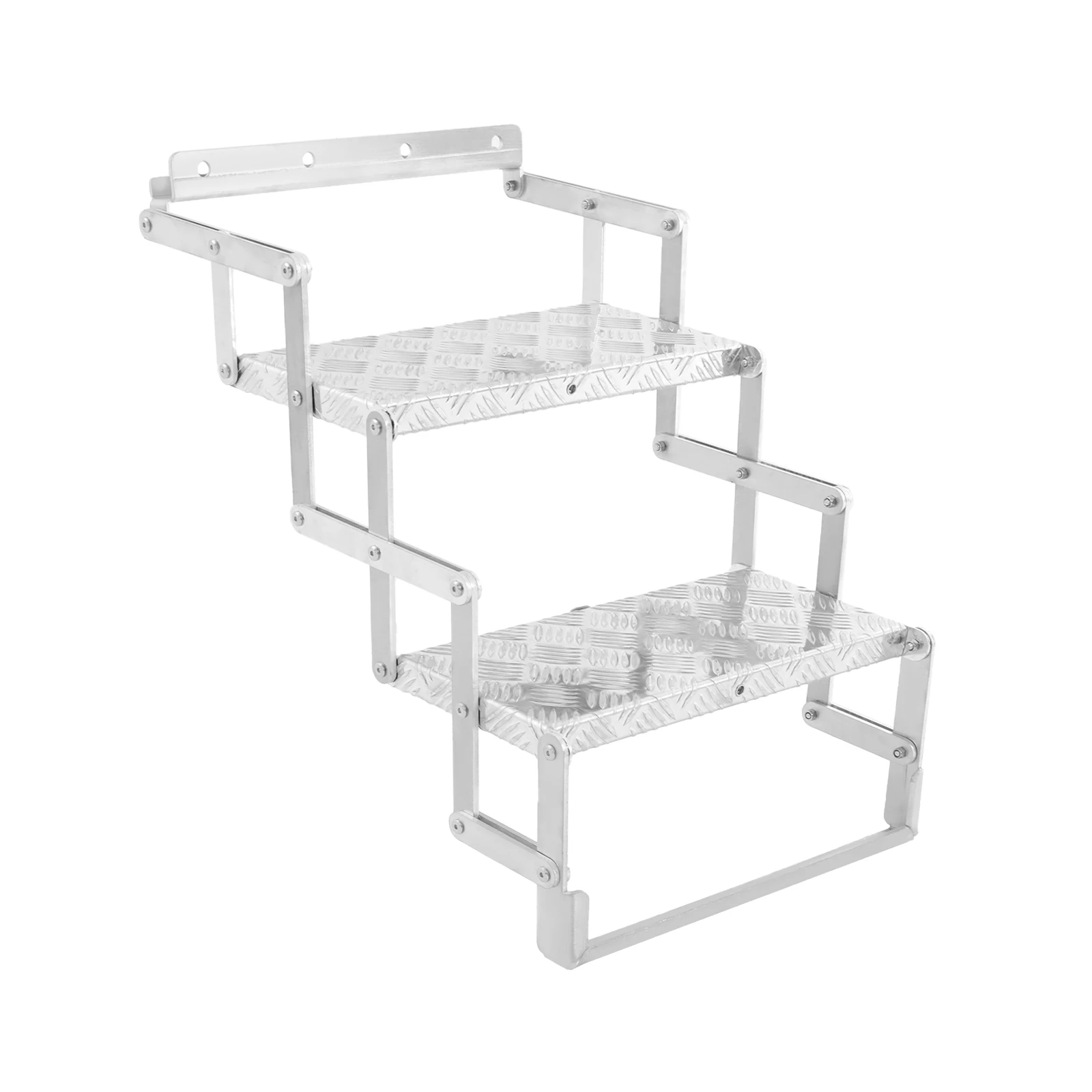 

Aluminum Alloy Foldable Step Ladder Scissor Stairs 2 Steps Ladder for RV Campe Mobile Home Trailers