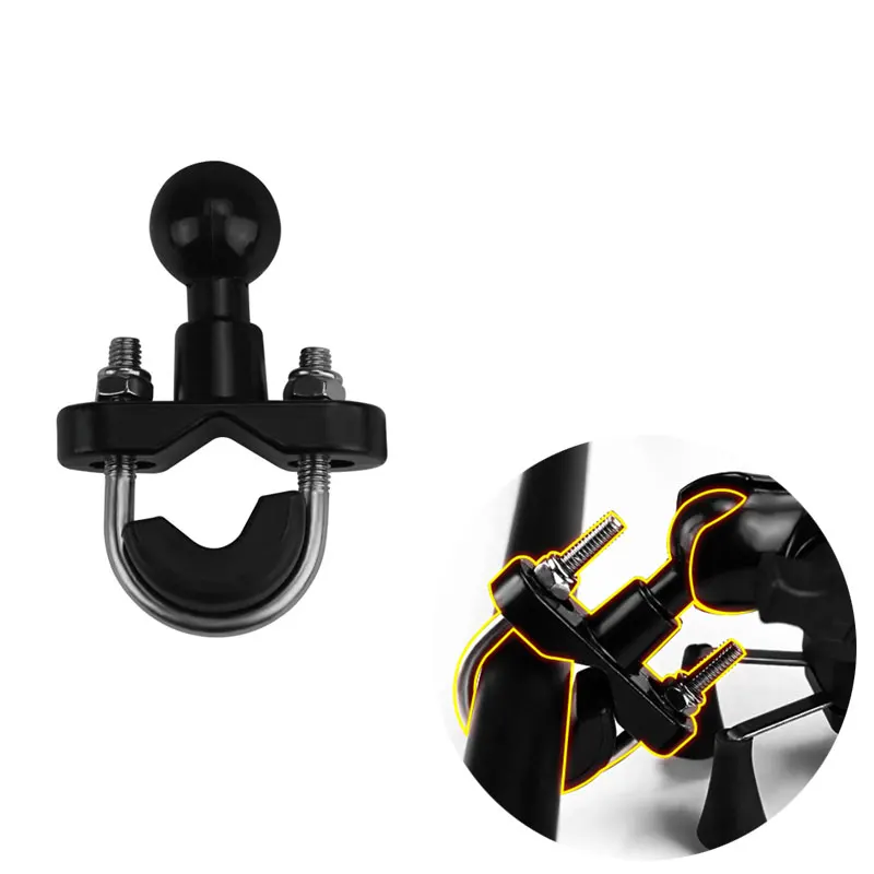 

Motorcycle U-shaped Base Rearview Mirror Fixed Ball Head Thin Tube Mobile Phone Bracket Handlebar U-lock