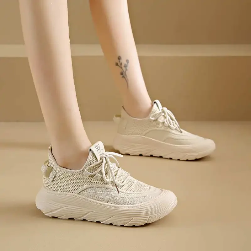 

Весенние женские туфли на каблуке Round Foot Ete, женские кроссовки черного цвета, белые туфли на каблуке для женщин, спортивные кроссовки Tnis Deporte для легкой атлетики, тренажерного зала
