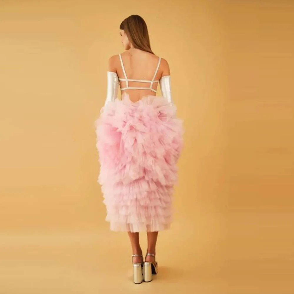 Baby Pink Tutu Tulle Skirts High Waist Extra Puffy Long Women Party Skirt Female Maxi Tulle Skirt