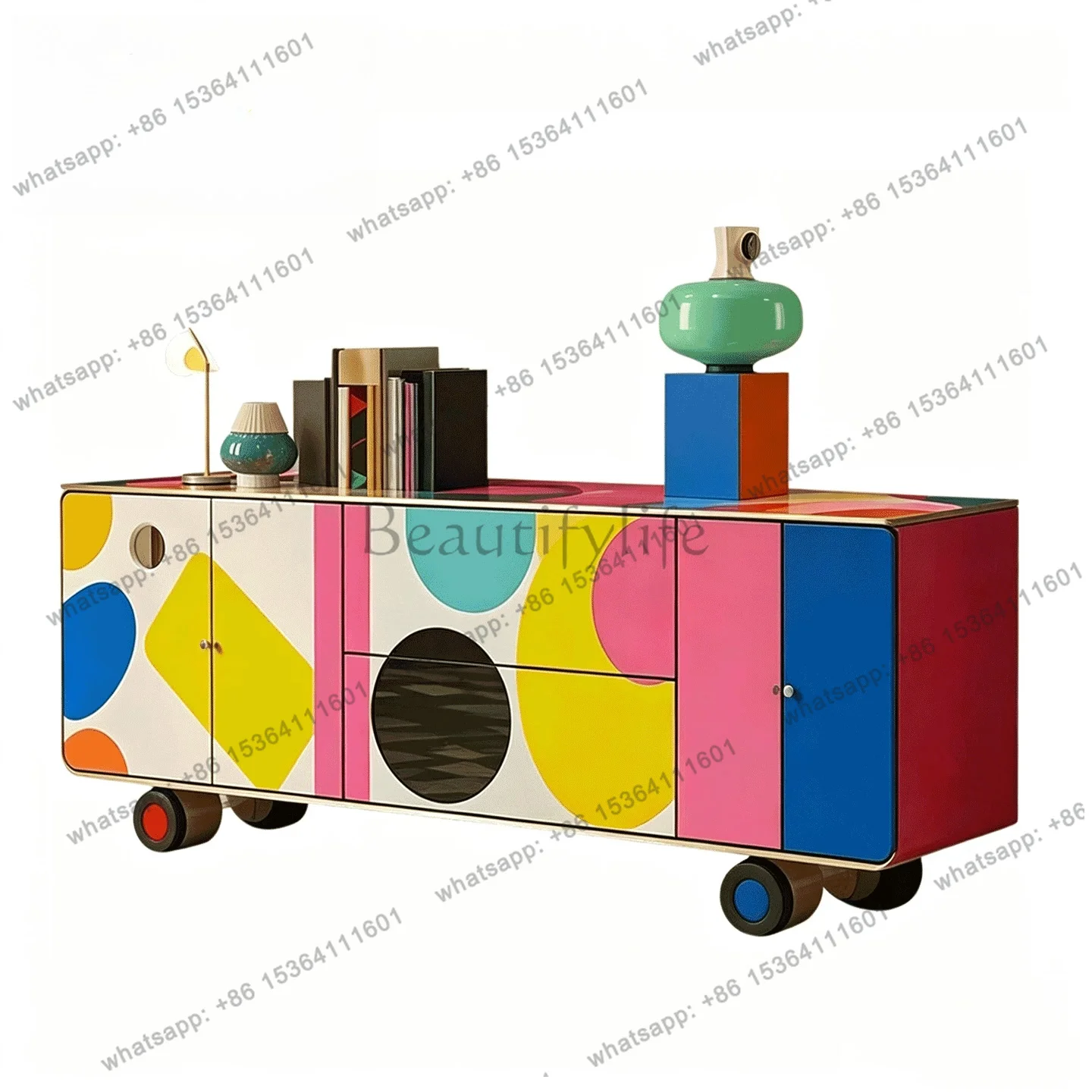 Entrance cabinet art polka dot dining side cabinet dopamine living room modern high-end custom furniture