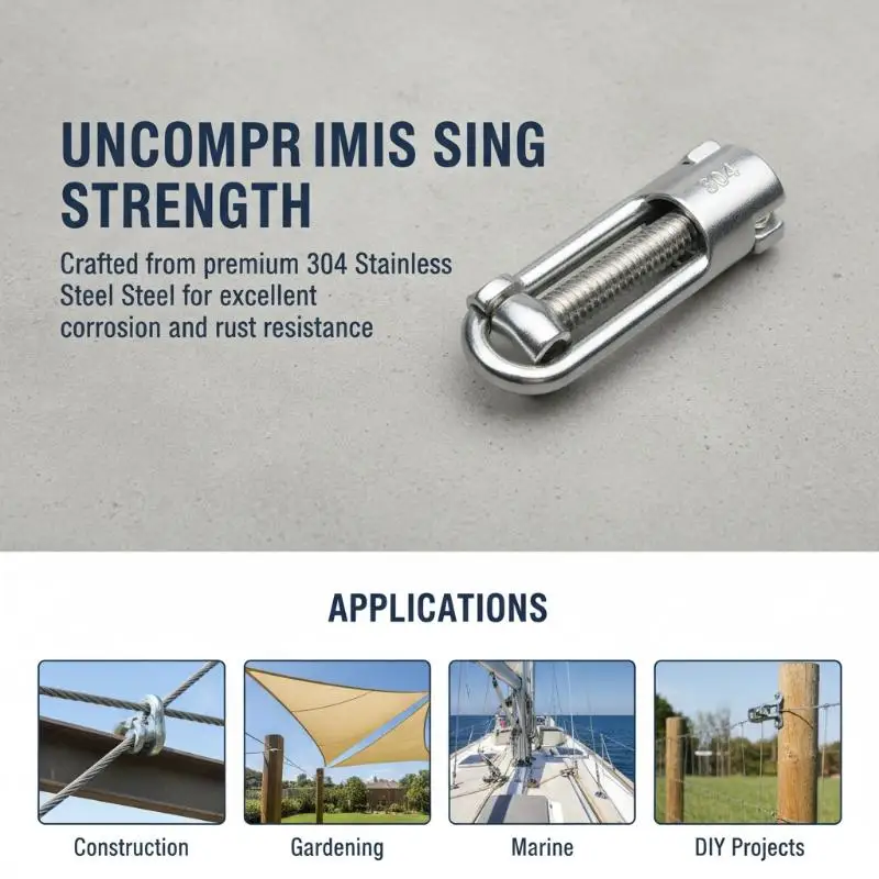 M4/M5/M6/M8 304 Stainless Steel Split Shackle Screw, Turnbuckle Bolt, Wire Rope Tensioner, Cable Tightener, Line Tensioner