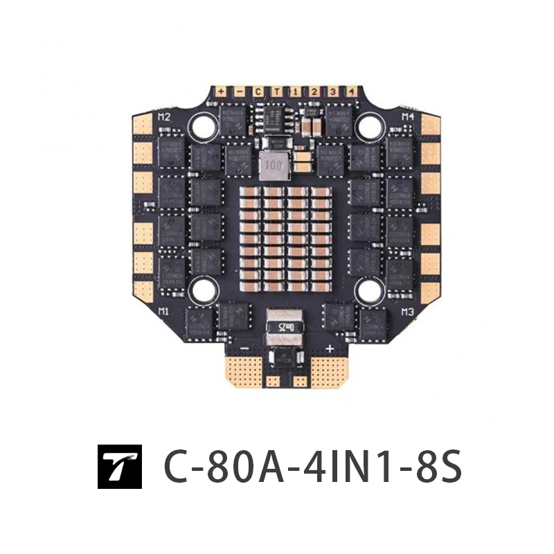 

CINE80A 8S-4IN1 ESC 30x30 T-MOTORHOBBY Support 8S Continuous 80A load Efficient PCB Heat Dissipation Design Reduce wire loss