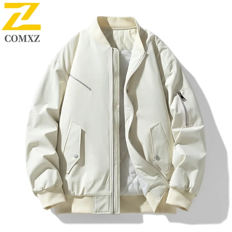 ​Men Sports Casual Jacket  Winter Cotton Coat Korean Style Hooded Thickened Padded Outdoor Warm Waterproof Windproof Windbreaker