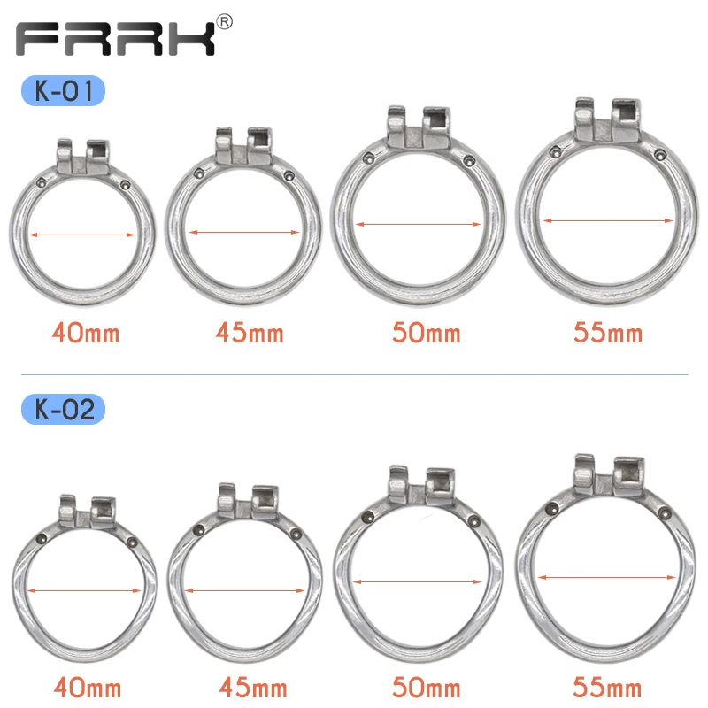 FRRK Small Penis Rings Stainless Steel Male Chastity Cage Sexual Wellness Bondage Cock Belt Lock Devices BDSM Sex Toys for Men