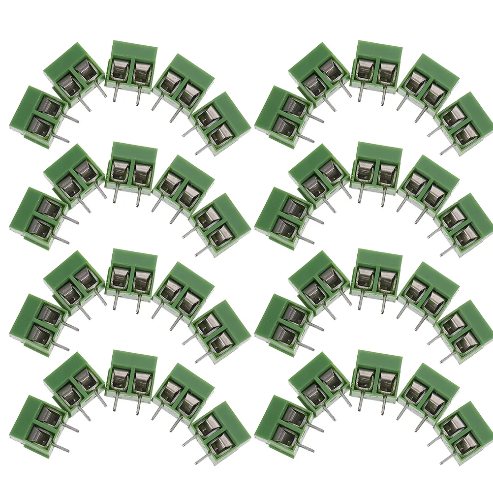 80 Pcs Screw Terminals Blocks Quick Connector 5mm Pitch Panel Electrical Pcb Cpv 2 Pin Accessory