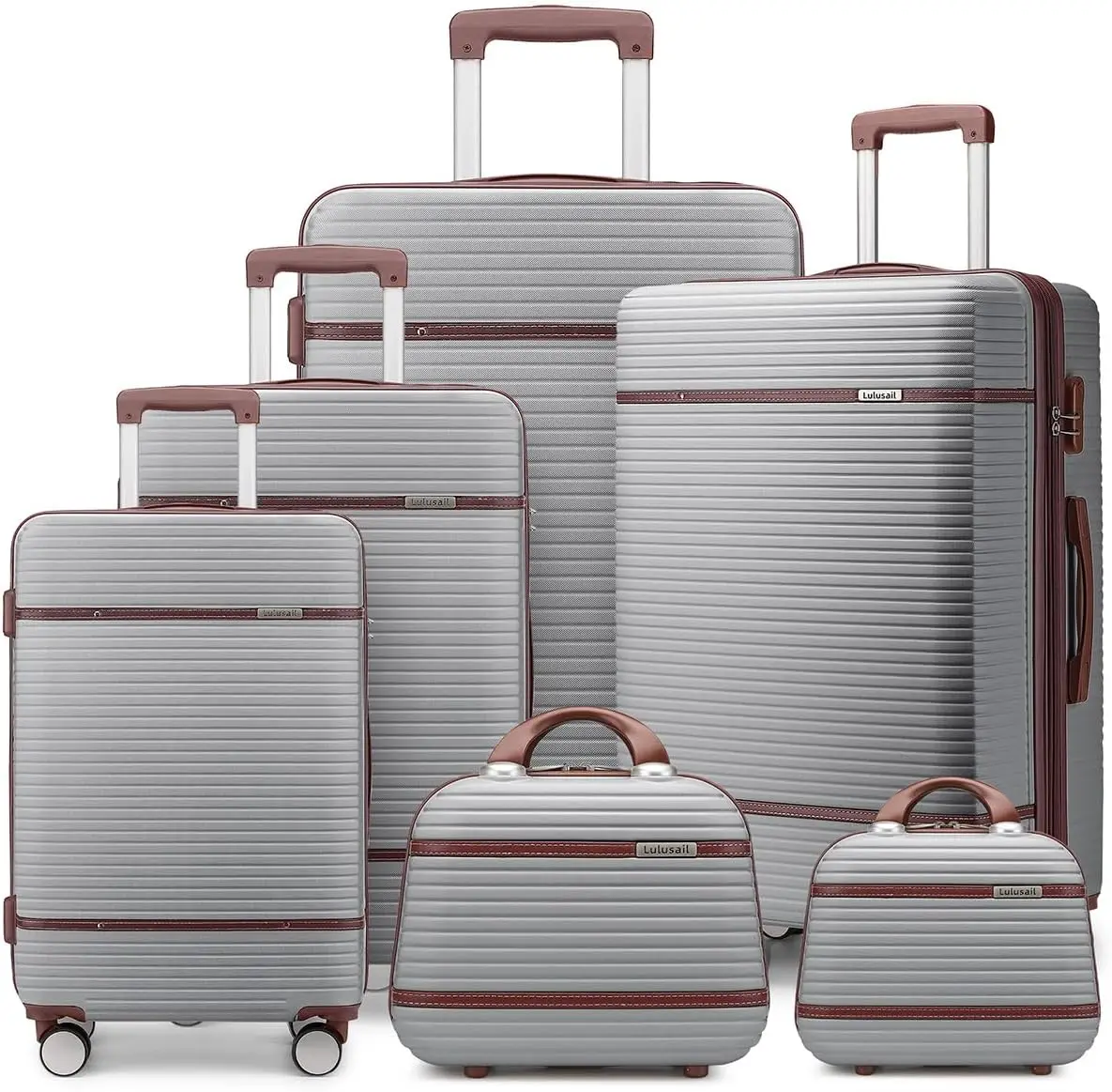 Luggage Sets 6 Piece With Two Cosmetic Case, Expandable(Only 28 & 24