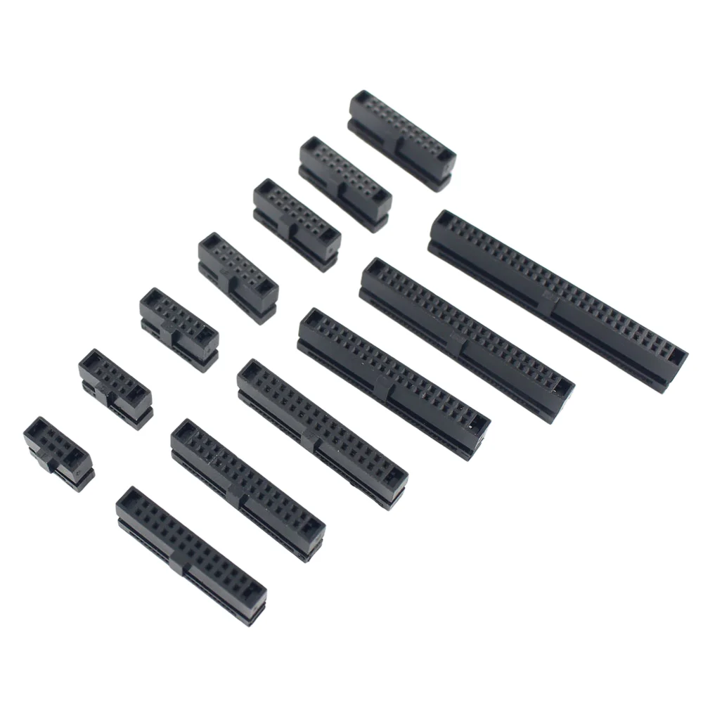 10pcs FC 1.27mm 6 8 10 12 14 16 20 24 26 30 34 40 50 Pin IDC konektor soket Header wanita untuk 0.635mm kabel datar Pitch 10P