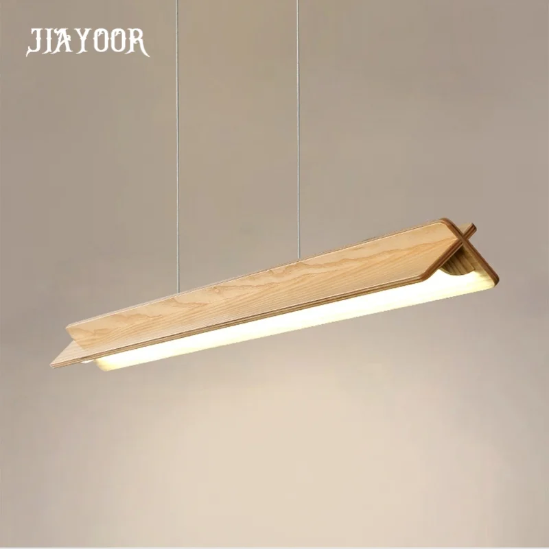 Walnut colored restaurant pendant light dining table light solid wood bar counter living room dining room lighting fixtures LED