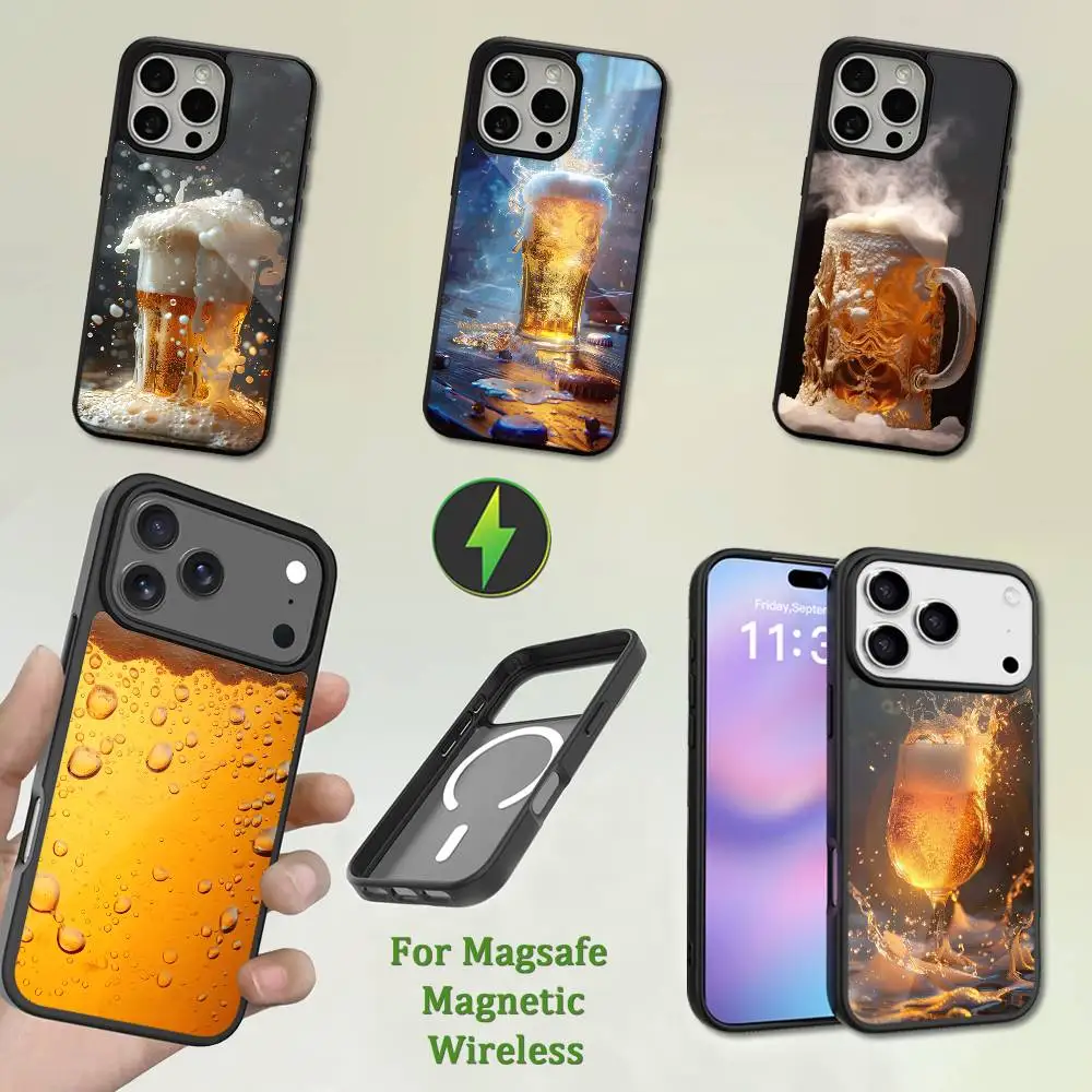 

Happy Art Beer Alcohol Phone Case For iPhone 13,12,11,16,15,17,14,Pro,Max,Plus,Mini,Magsafe,Magnetic Wireless Charging