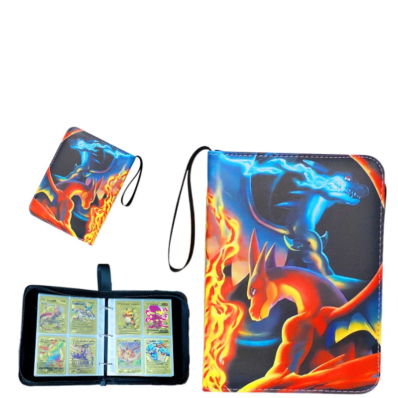 NEW Pokemon Card Collection Album 400pcs Binder Cartoon Zipper Photo Album for Anime Fans PU Leather Storage Book for Card Games view 6