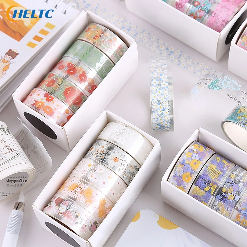 5Roll Email Stickers Kawaii Transparent Sticker Tape DIY Decorative Material Tape Sketchbook Stickers School Supplies Stationery