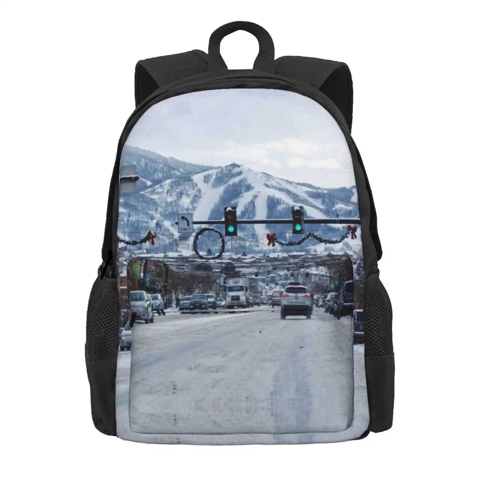 Steamboat Springs Colorado Hot Sale Schoolbag Backpack Fashion Bags Colorado Steamboat Springs Road Photography Snow Mountains