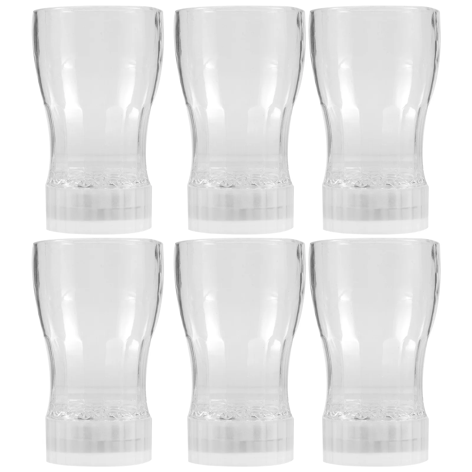 

6pcs Light Up Liquor Glasses Glowing Shot Cups Multi-Color Base Plastic Wine Whiskey Cups For Party Bar Nightclub
