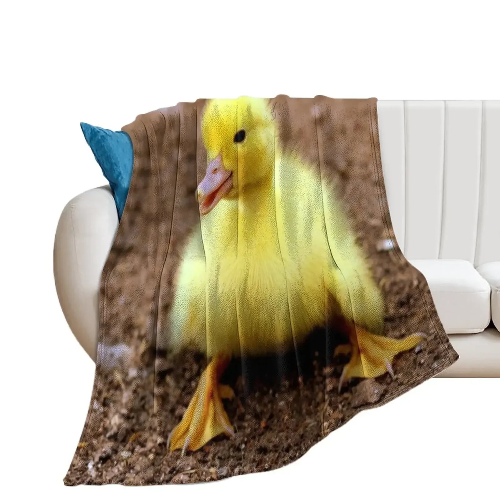 ANIMALS #62 - Adorable Yellow Duckling Throw Blanket Quilt Soft Plush Plaid Luxury Thicken Thermals For Travel Blankets