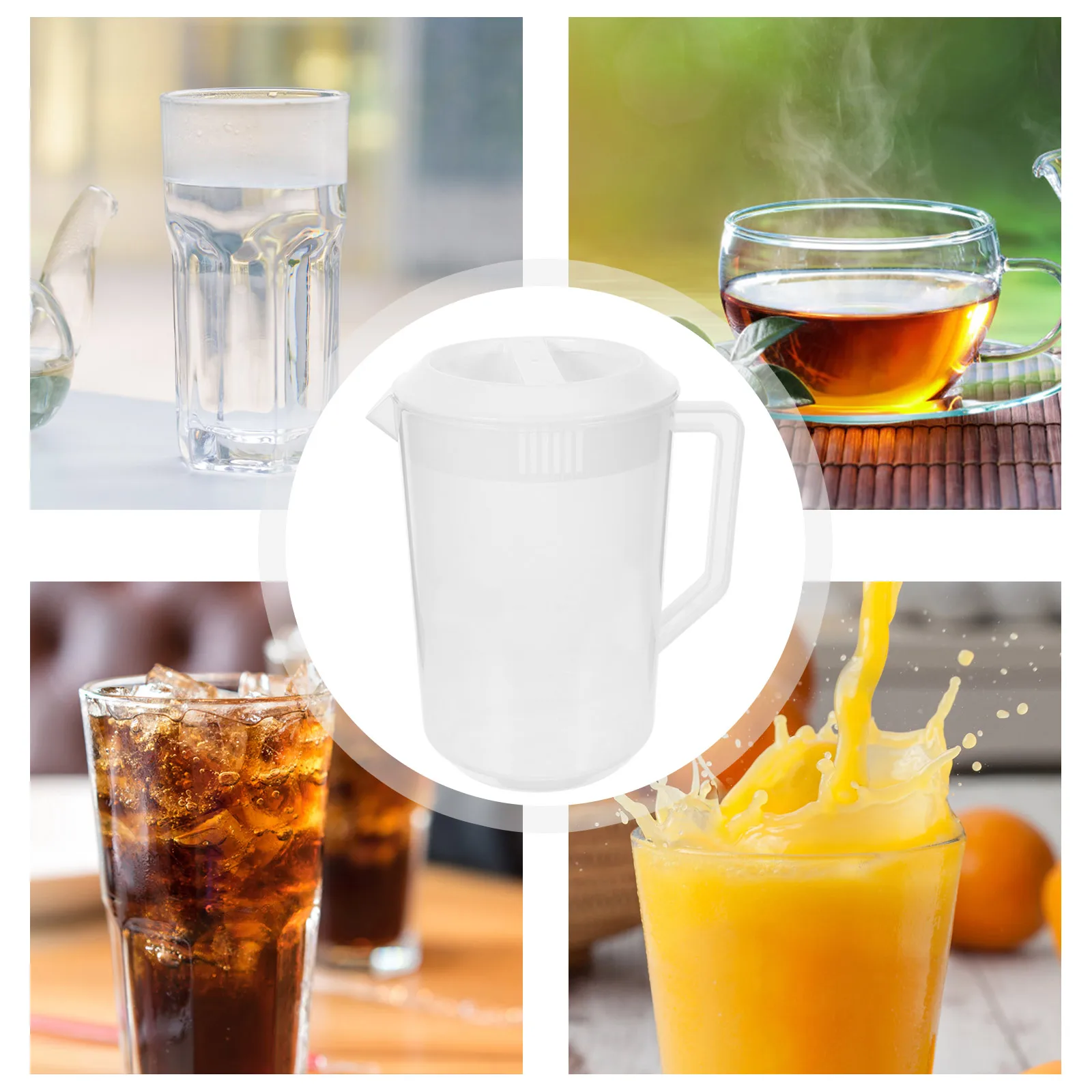 

1.5L Cold Water Pitcher Food Safe Plastic Beverage Jug With Scale Large Capacity Leak Proof For Juice Iced Tea Milk Party Picnic