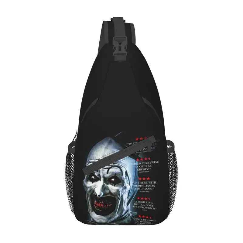 

Halloween Horror Movie Terrifier Crossbody Sling Backpack Men Custom Shoulder Chest Bag for Traveling Daypack