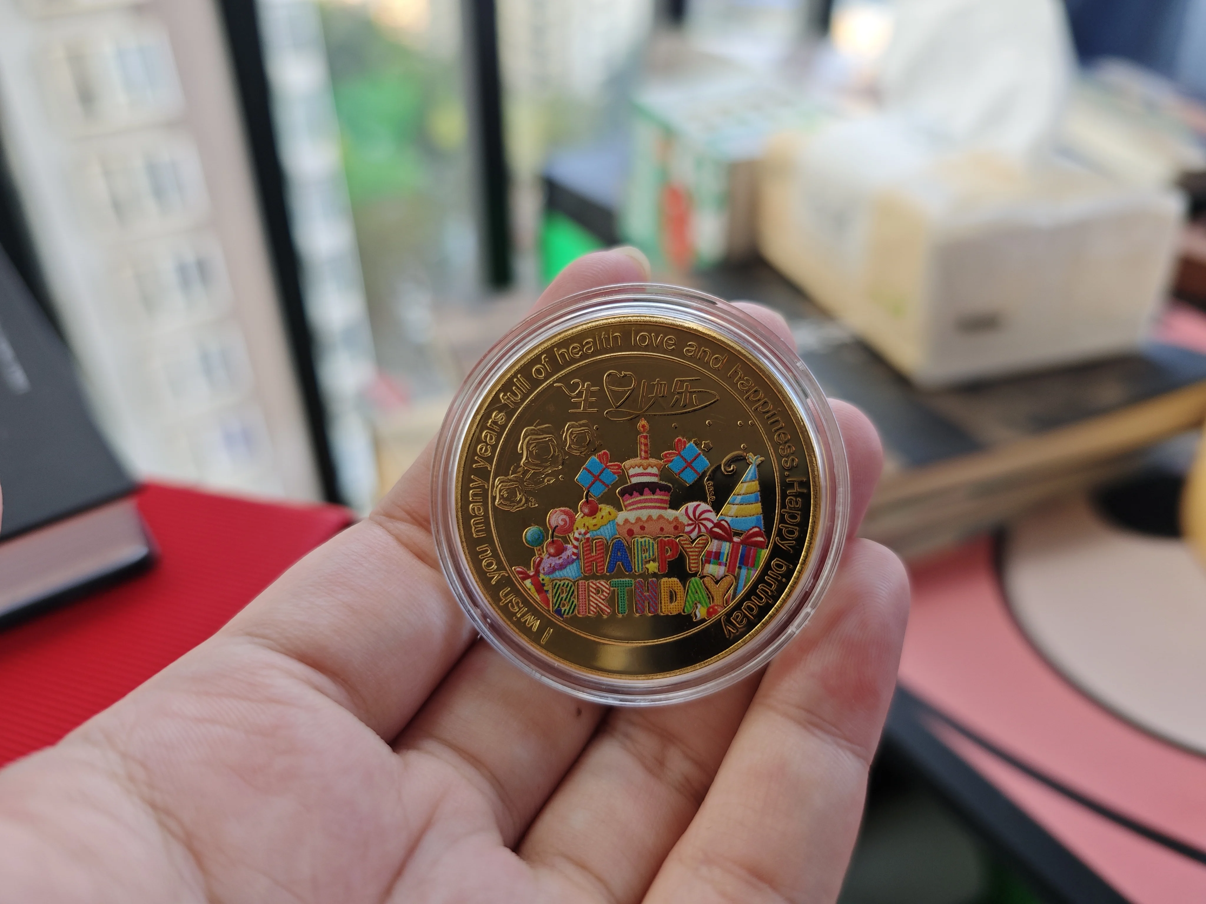 Collection Coin Lucky Happy Birthday Commemorative Coins Happy Birthday Gift Good Luck and Happiness Medal