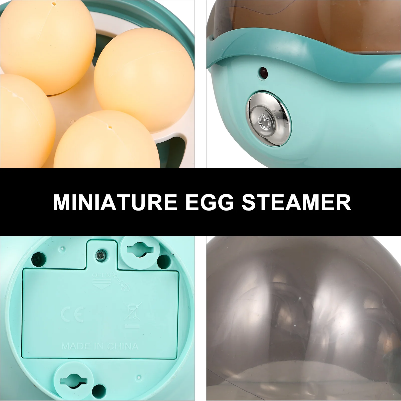 

Egg Steamer Toys Miniature Educational Pretend Play Appliances House Blue Simulation