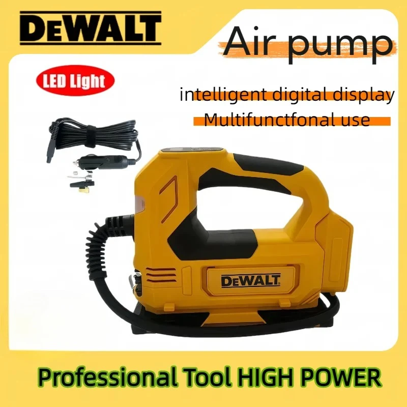 

Портативный беспроводной насос Dewalt для накачивания шин, электрический компрессор для мотоциклов, перезаряжаемый инструмент 20В