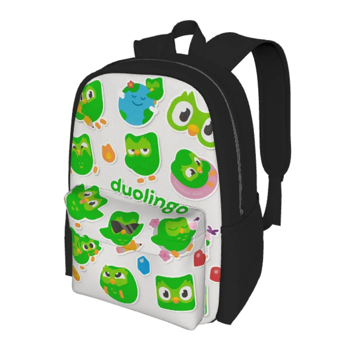 

Duolingo Owl Duo Student Backpack School Bag Hiking Travel Daypack for Men Women Bookbag Shoulder Bags