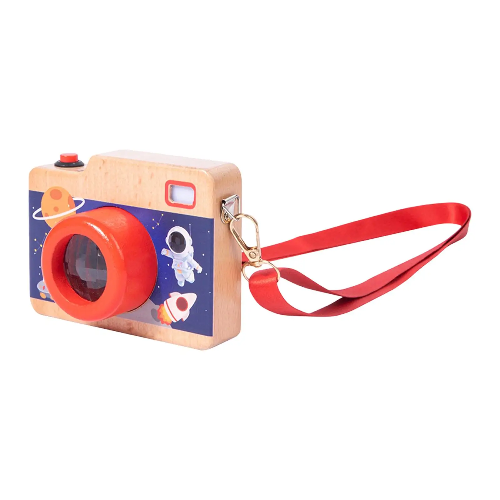 Drewniana mini lalkowa aparatka fotograficzna, zabawa w udawanie, upominek na przyjęcie z prawdziwymi dźwiękami i światłem, edukacyjna na Boże Narodzenie, dla 3-latka, dla dzieci