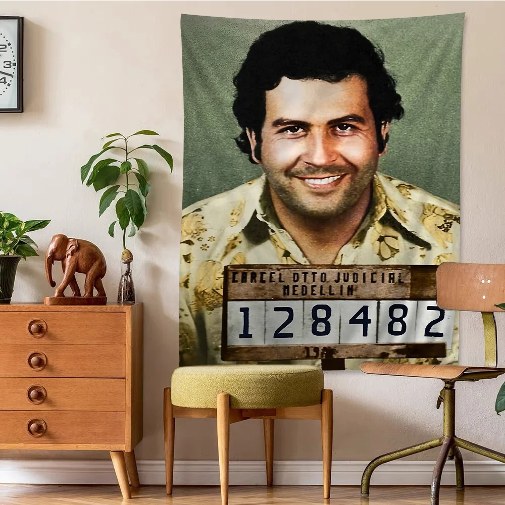 Narcos TV Series Pablo Escobar DIY Wall Tapestry Hippie Flower Wall Carpets Dorm Decor Wall Art Decor