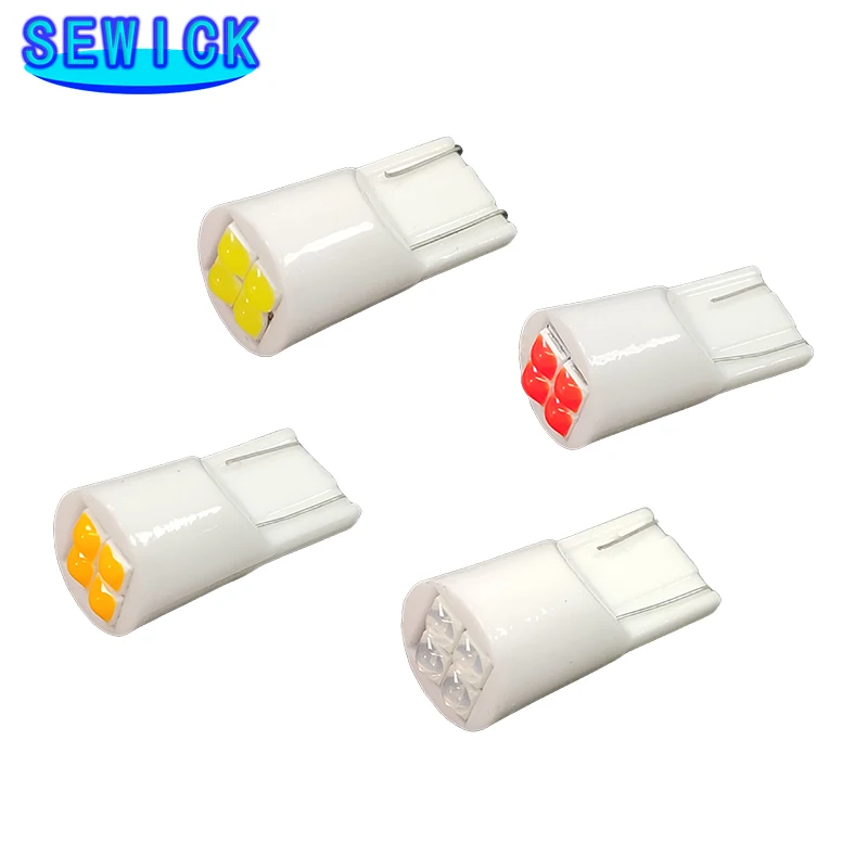 

100 шт. T10 194 W5W 4 SMD 3030 светодиодная лампа поворотного бокового номерного знака 2825 12961 12396 158 161 168 лампа для салона автомобиля DC12V