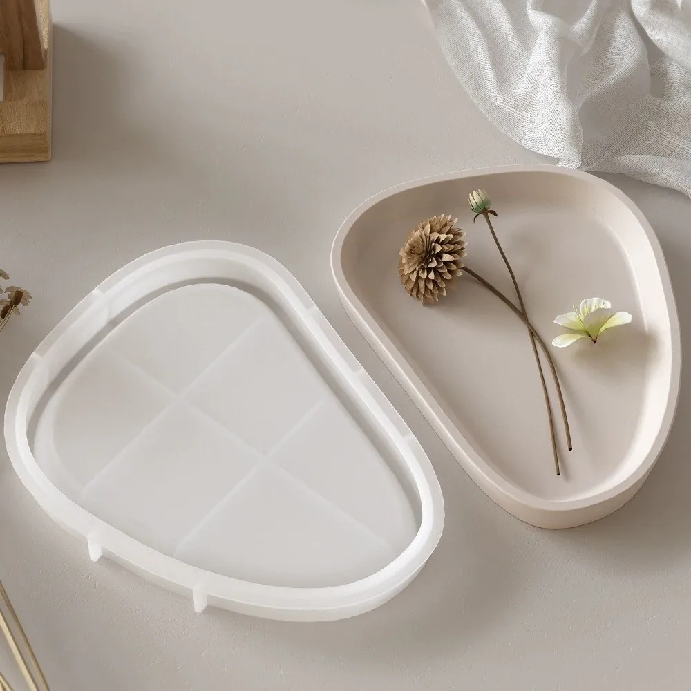 Irregular Shape Silicone Tray Mold Geometric Design Display Storage Concrete Casting Mold Simple Resin Casting Mold