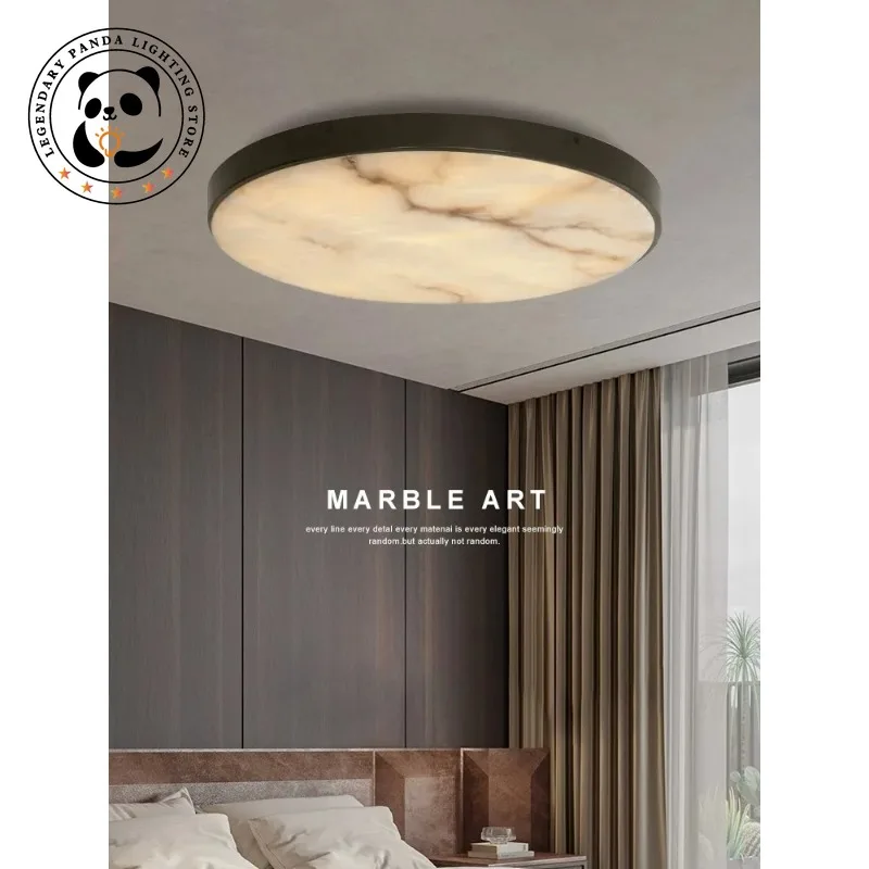 Modern Creative Ceiling Lamps Natural Marble Light Fixtures Art Decoration Home Bedroom Dining Hall Parlor Study LED Luminarias