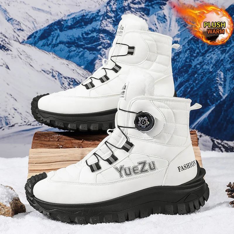 Winter Outdoor Warm Fleece-Lined Work Shoes, Trendy and Versatile Men's Shoes, Easy-To-Wear Portable Men's Boots