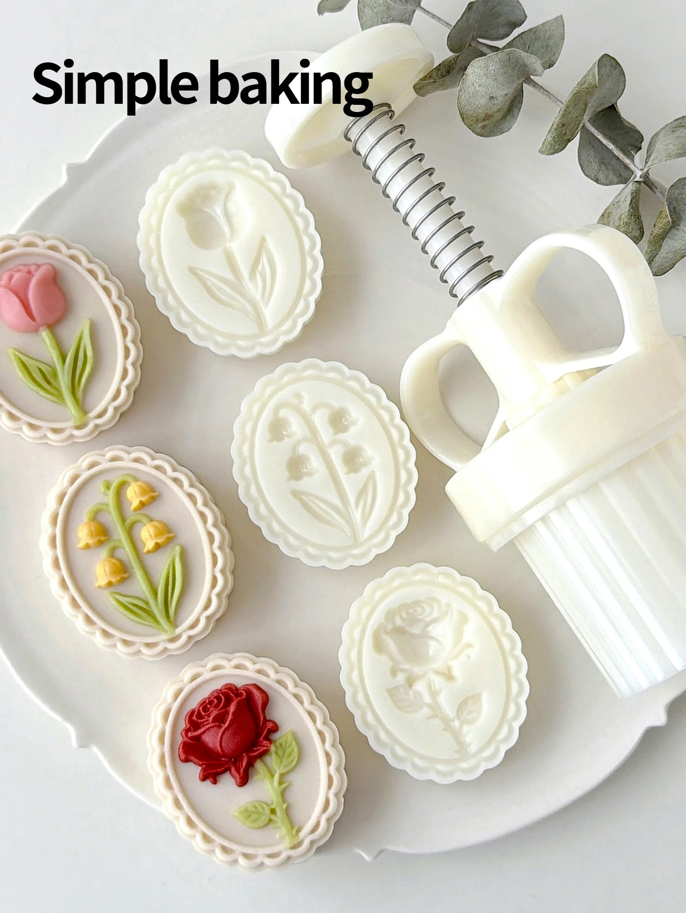 3D Floral Mooncake Mold Rose Lily Tulip Cookie Press Stamp Mung Bean Cake Mold Maamoul Press DIY Kitchen Pastry Baking Gadget