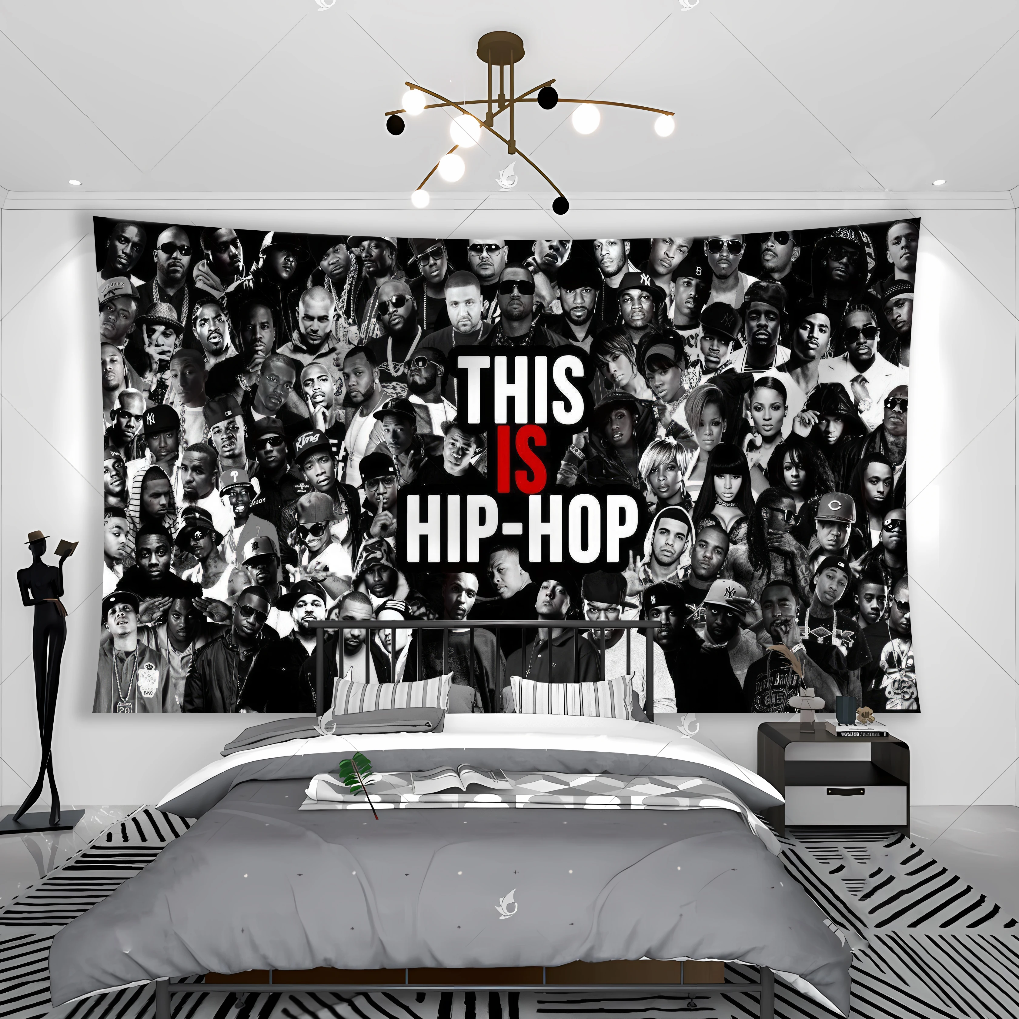 I'M Hip Hop Rapstar Tupacs EM Tapestry Banner Music Rock Club Or Room Bedside Home Decoration