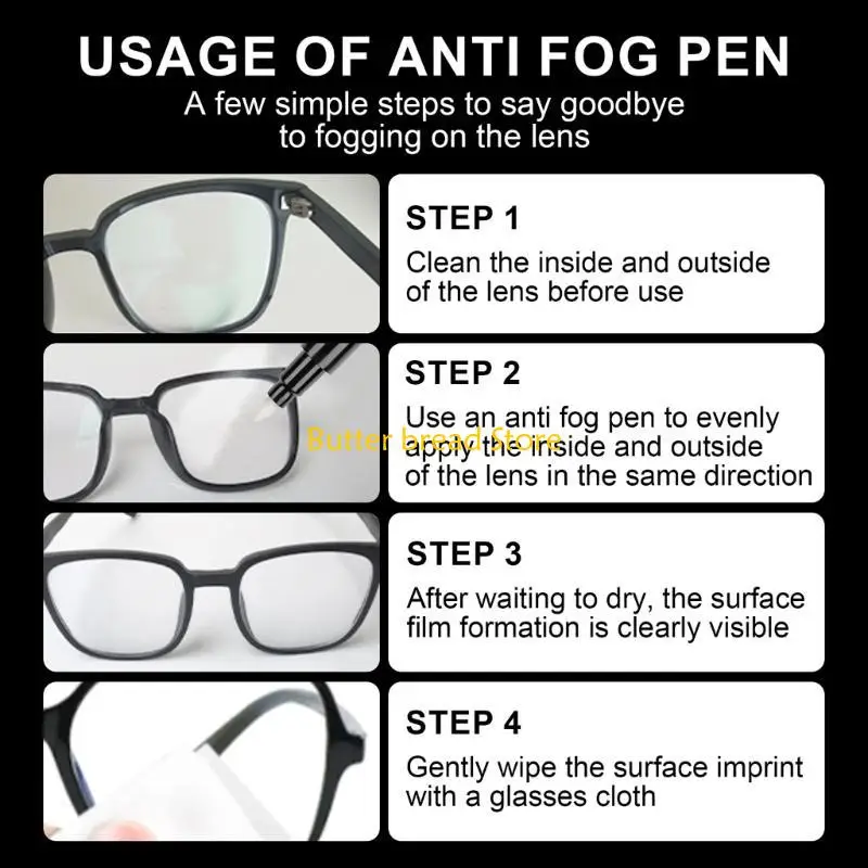 W89C แว่นตา Defogger ปากกา Anti Fogging ปากกาแว่นตา Defogger ปากกาสำหรับนักเรียนผู้ใหญ่กีฬาทำอาหารว่ายน้ำและหน้ากากสวมใส่